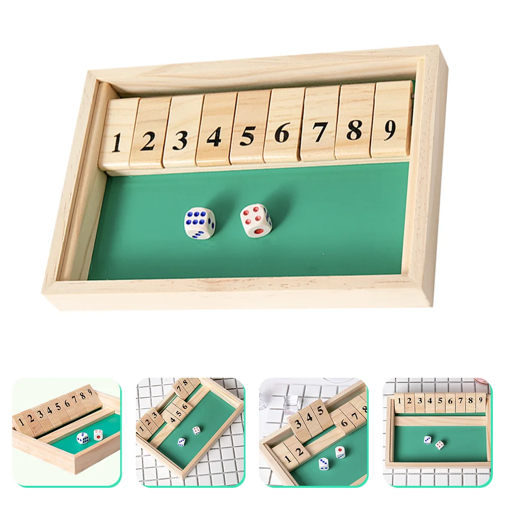 

Flip Game Toys Wooden Board Dice Games with Numbers Travel for Kids Box and 2 Players Plastic Parent-child