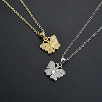 new fashion butterfly necklace womens diamond encrusted simple design sense of temperament cold wind ladies collarbone chain