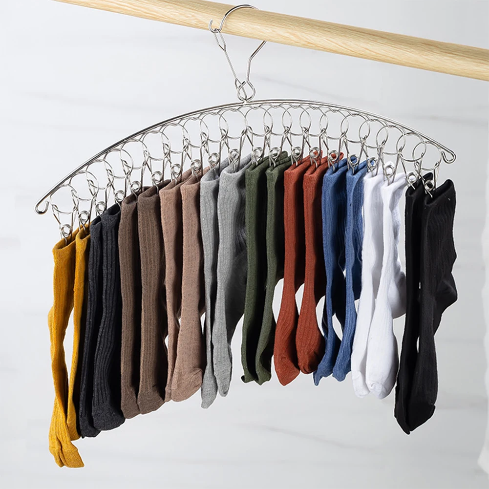 

Clothes Drying Hanger Windproof Clothing Rack 10/16/20 Clips Hanger Socks Holder For Underwear Towel Sock Baby Clothes
