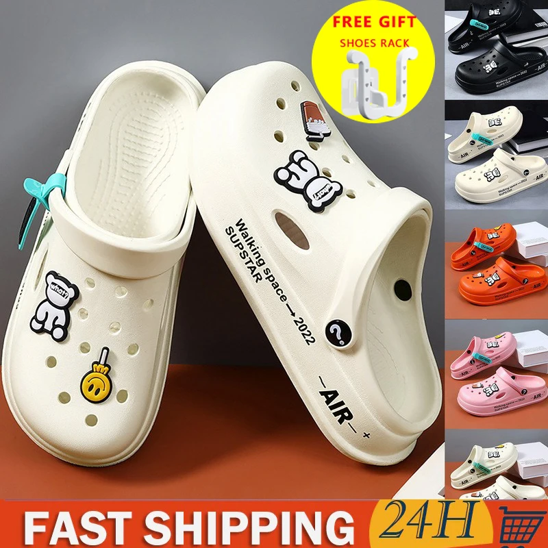 

Summer Slippers Men Women Indoor Eva 2023 High Soft Bottom Sandals Trend Slides Light Beach Shoes Slippers Home