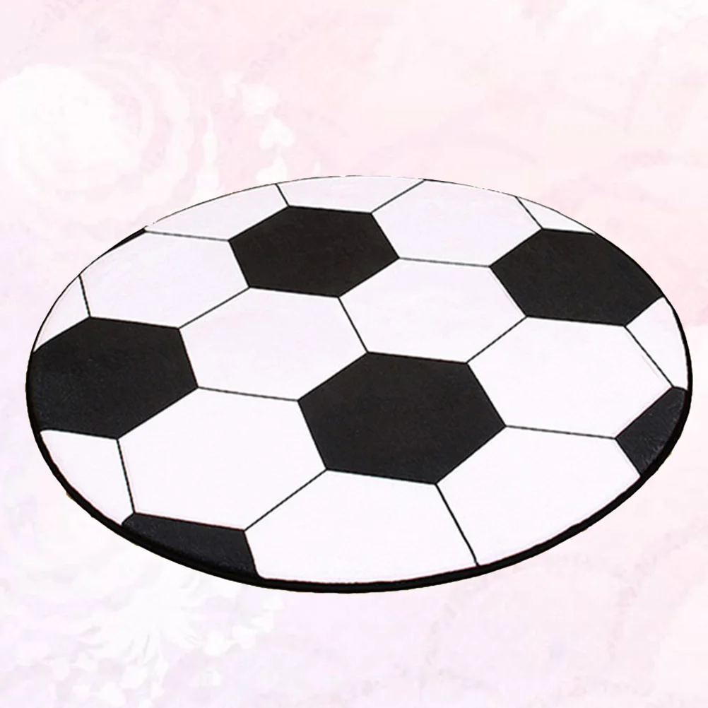 

1PC Anti-slip Round Carpet Football Shaped Computer Chair Rug Table Mat for Bedroom Living Room