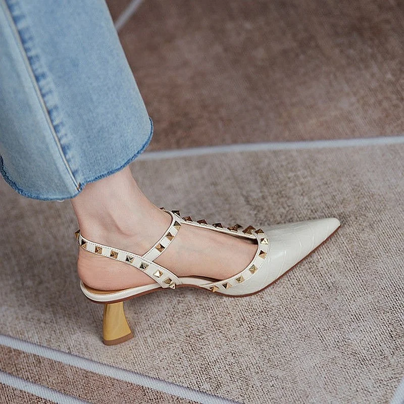 2022 New Ladies Sandals High Heels Ladies Dress Shoes Fashion Pointed Toe Stiletto Sexy Rib Party Shoes Gladiator Women's Shoes