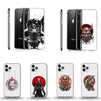 samurai oni mask phone case transparent soft for iphone 12 11 13 7 8 6 s plus x xs xr pro max mini