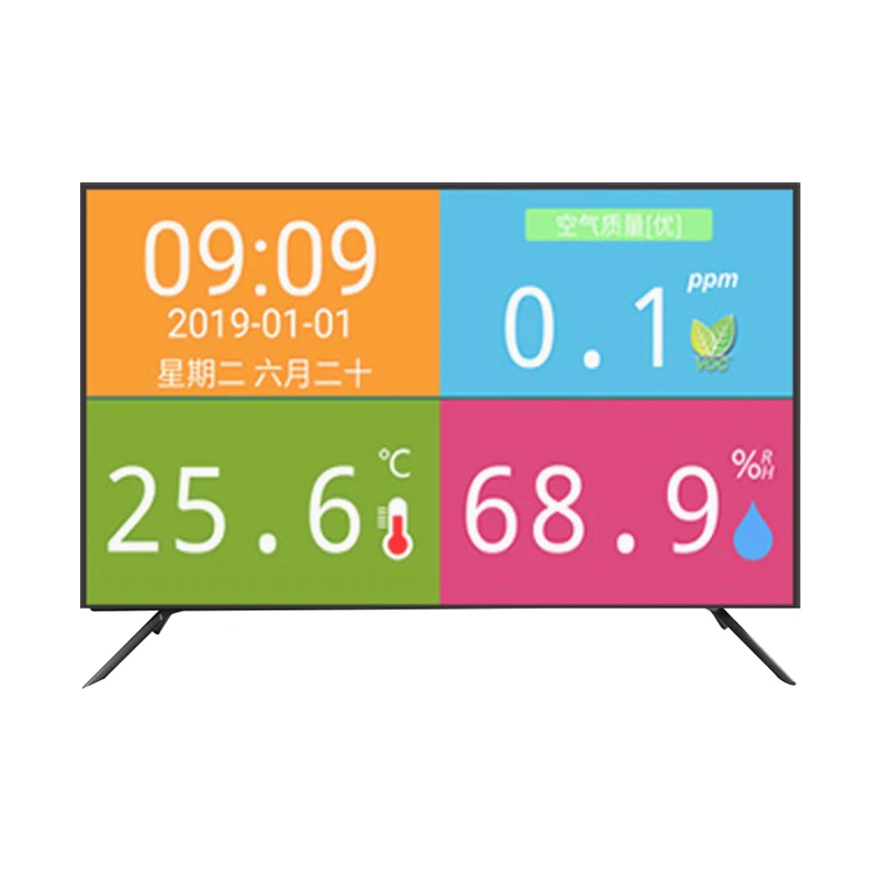

Digital Alarm Wall Clock Weather Station wifi Indoor Outdoor PPM Air Quality Temperature Humidity Weather monitor LCD