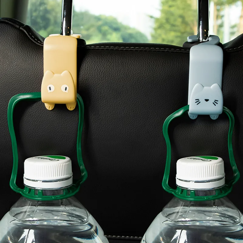 

2Pcs Creative Car Hook Cute Cat Car Seat Hanger Hooks Bags Clothes Sundries Hanger Clip Behind-Seat Storage Organizer Hook