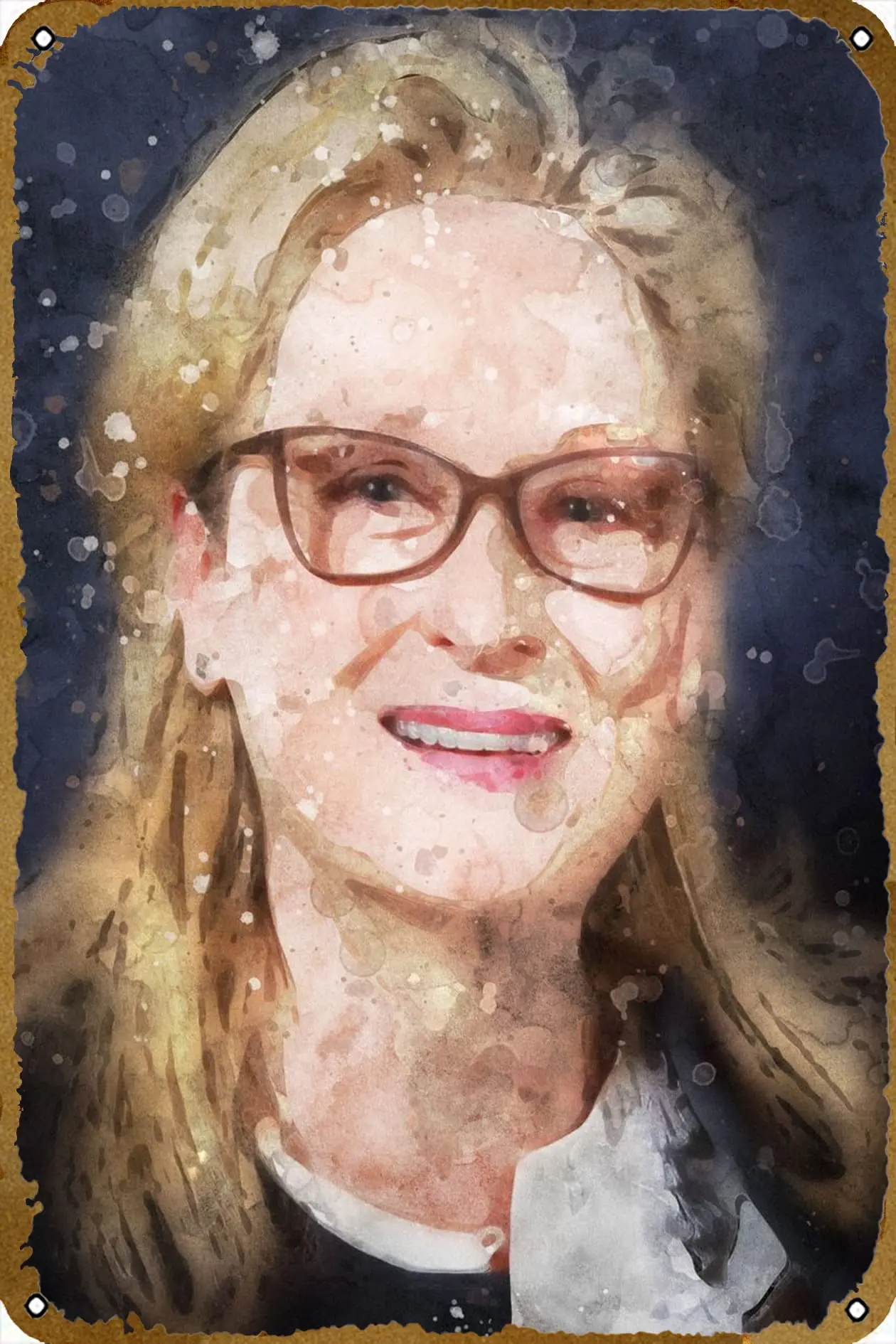 Жестяной винтажный металлический знак Meryl Streep для мужчин и женщин портрет из