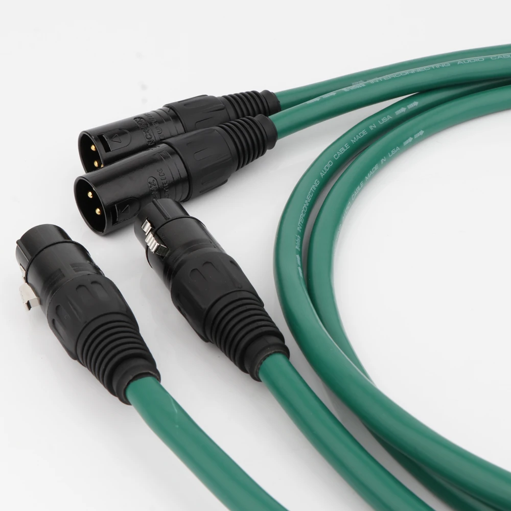 

High Quality3Pin XLR Male to Female OFC Silver-plated Cable Male To Female Audio Line Amplifiter Wire Green Color 1.5m 2328