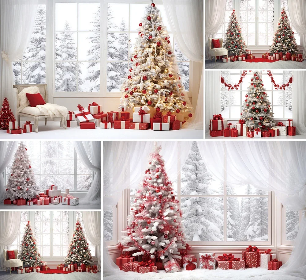 

Фон для фотосъемки Mehofond зимнее рождественское окно Снежный лес Рождественская елка дети семейный портрет Фотостудия