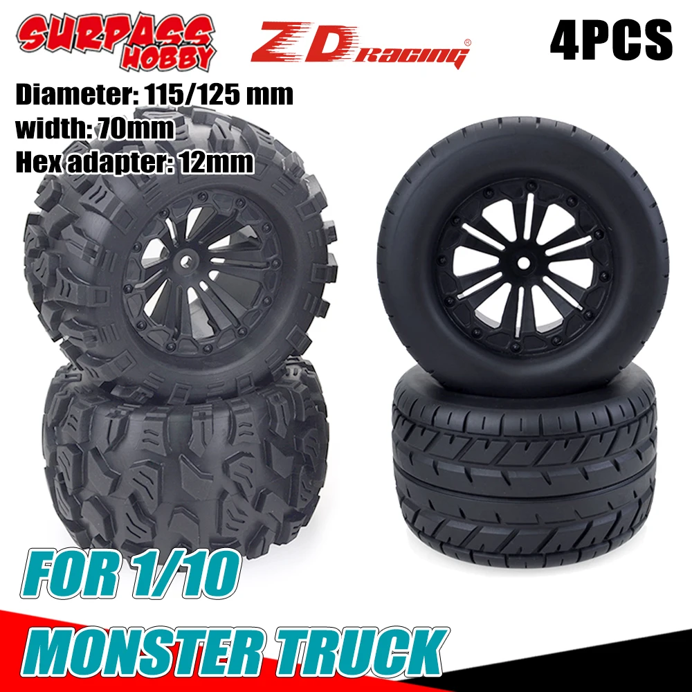 4 шт. резиновые колеса для радиоуправляемых автомобилей 115 мм 125 | Игрушки и хобби