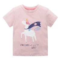 new girls 2022 summer printed cotton short sleeved t shirt childrens clothing toddler outfits tee unicorn clothes baby 2 8t