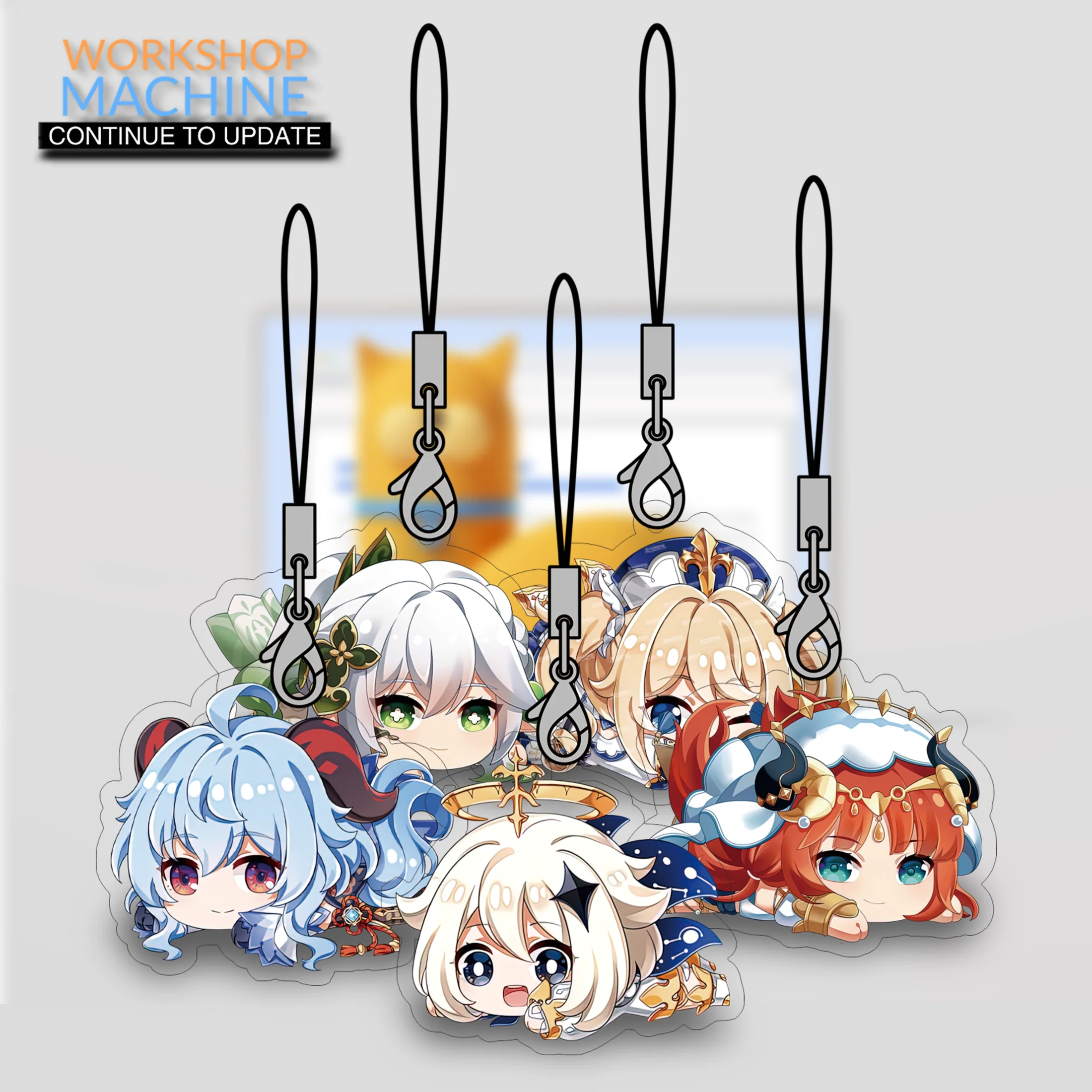 

Genshin Impact Anime Exquisite Couple Student Pendant Trend Bag Car Keychain Acrylic Gift Character Ornament Figure Fans NO.100
