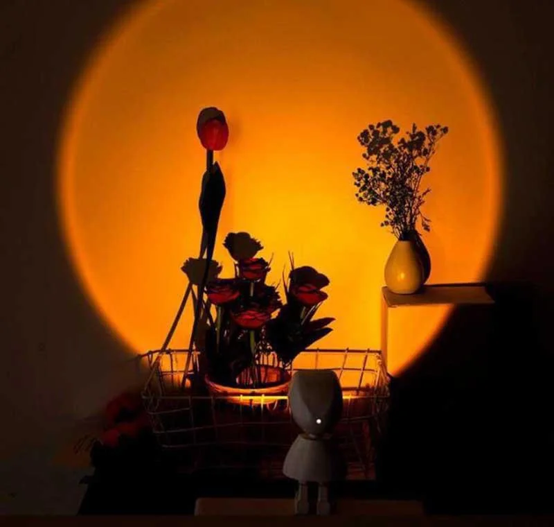 

1Pc LED Rainbow Neon Night Light Projector Mini Astronaut USB Sunset Lamp Wall Atmosphere Lighting for Bedroom Home Decor Gift