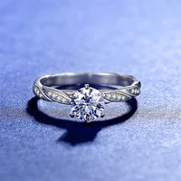 Sherich 2022 Hot Selling Moissanite Diamond 1CT Rings Women Elegant Luxury High Jewelry Anniversary Girls Party Gifts