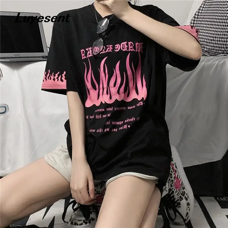 

Женская футболка с коротким рукавом и круглым вырезом, в стиле Харадзюку