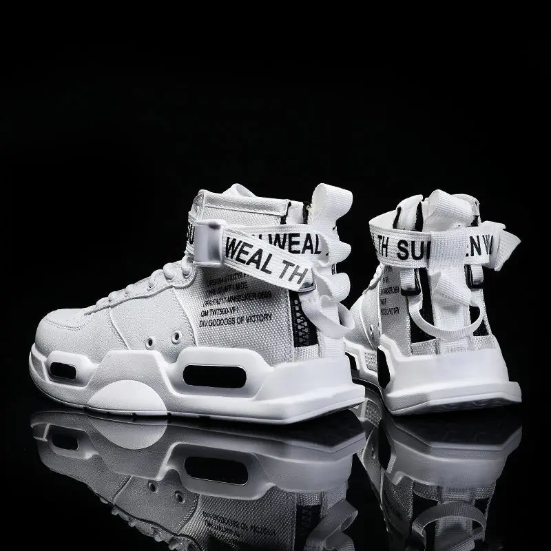 2022 Personality High Top Couple Boots Fashion white Air Cool Street running Shoes Red Anti-skid Sole Outdoor Sports | Спорт и