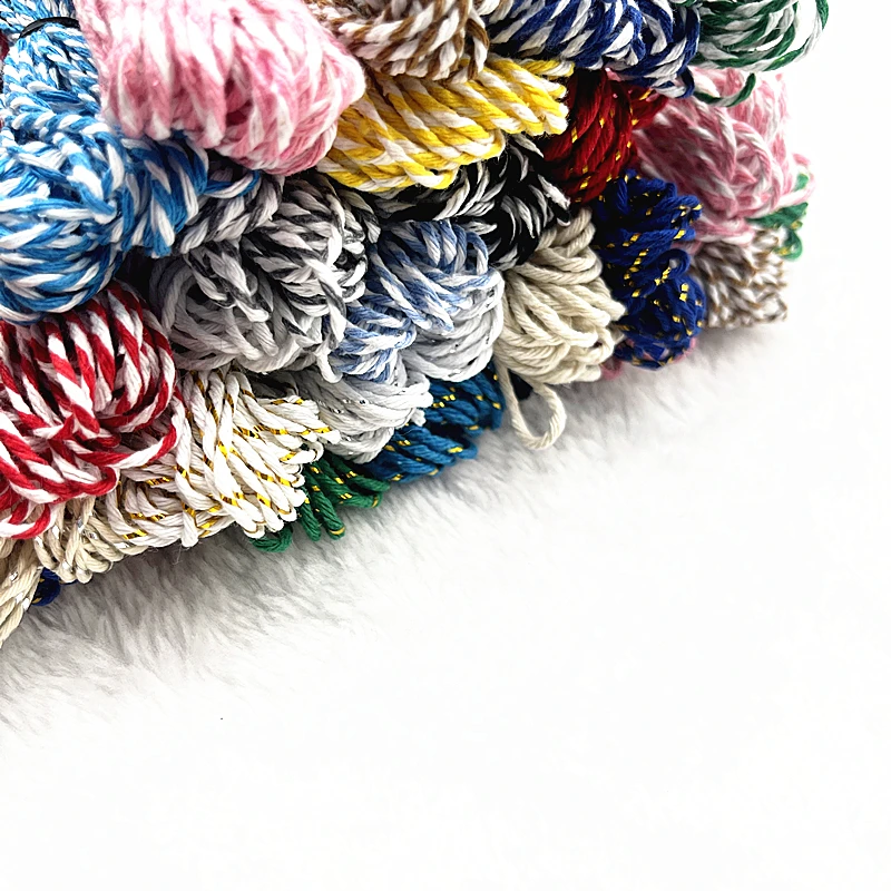 

10yards/lot 2mm Double Colour Cotton Cord Home Decoration Handmade Christmas Gift Wrapping DIY Handmade Accessories