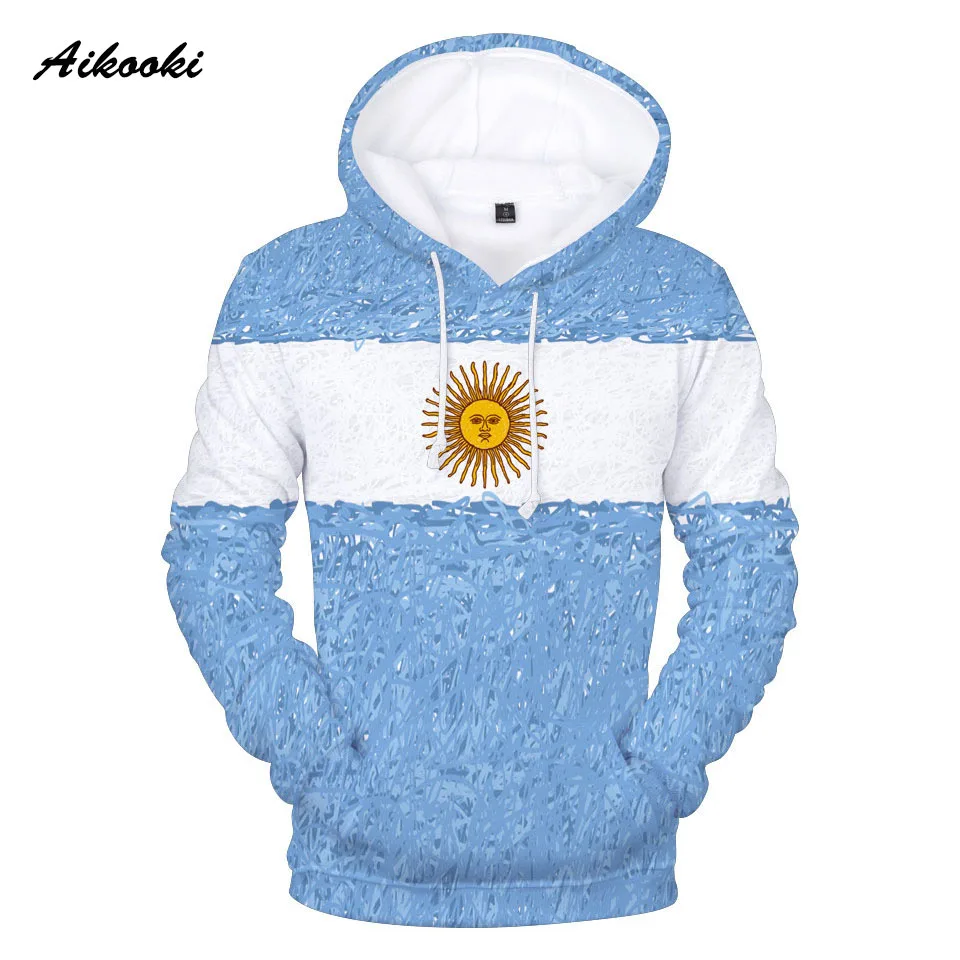 

Aikooki Argentine National Flag 3D Hoodies Sweatshirts Men/Women Hooded 3D Print Argentina Flag Spring Winter Hoody Boys Coats