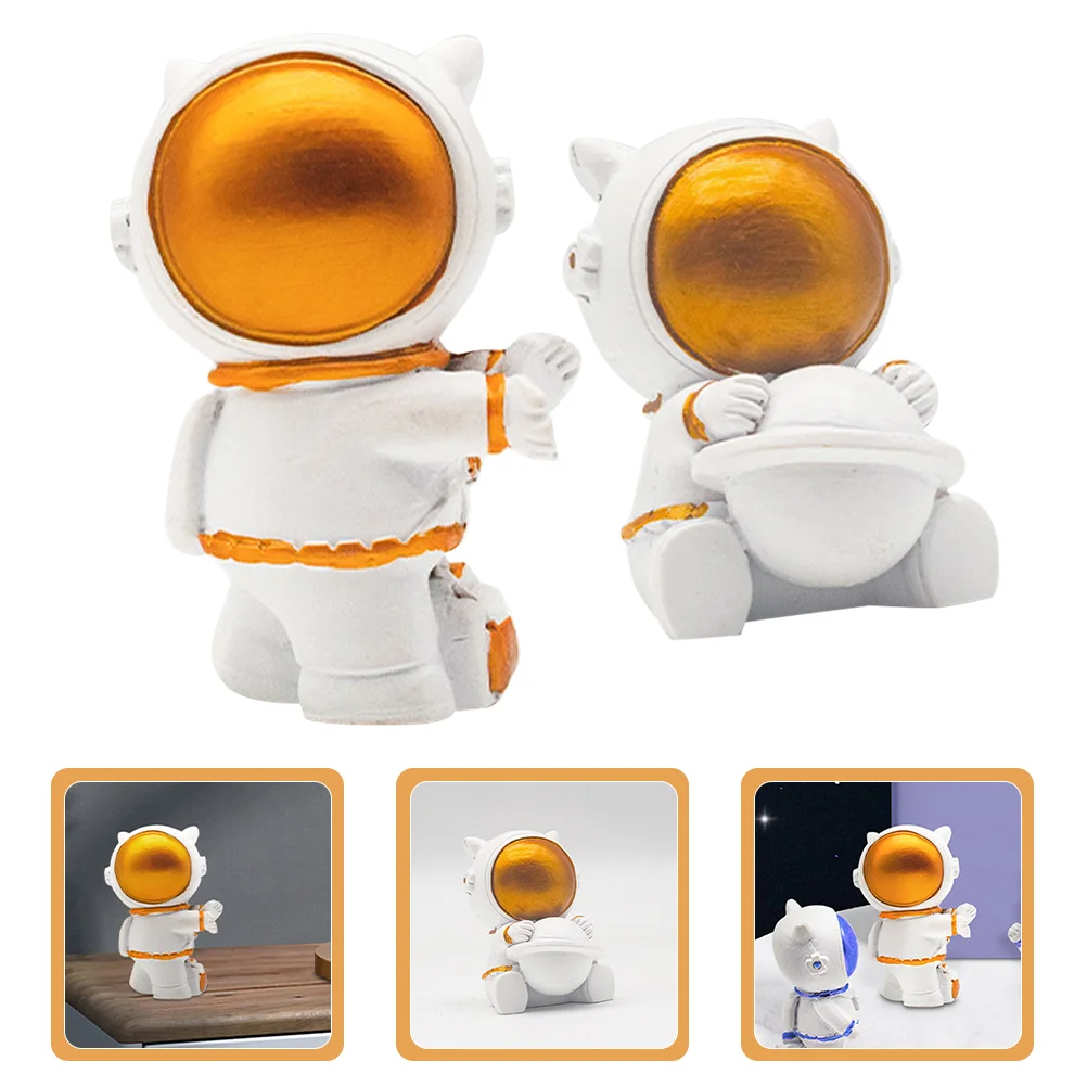 

2 Pcs Resin Astronaut Toy Decoration Home Desk Decor Desk Topper Resin Astronaut Figurines