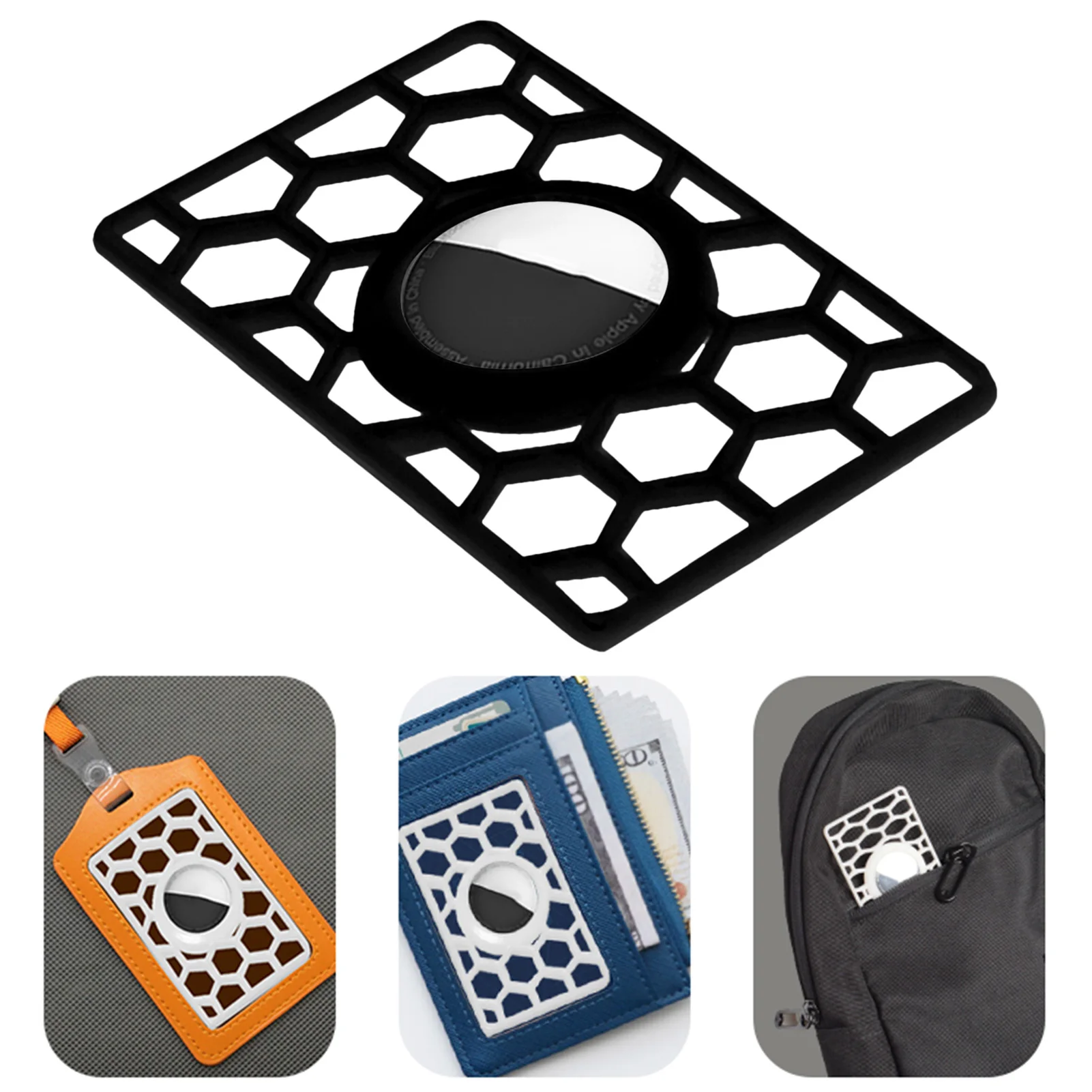 

For Apple Air-tags Location Tracker Card Shape Protector Sleeve Cover Compatible For Air-Tag Honeycomb Protective Cover