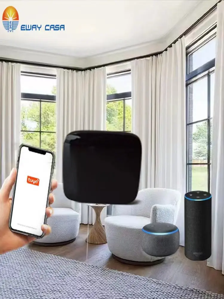 Фото Умный пульт дистанционного управления для шторных двигателей Tuya Wireless Alexa Googe RF Пульт дистанционного управления WIFI RF IR Универсальный пульт дистанционного управления AC520-02 №5