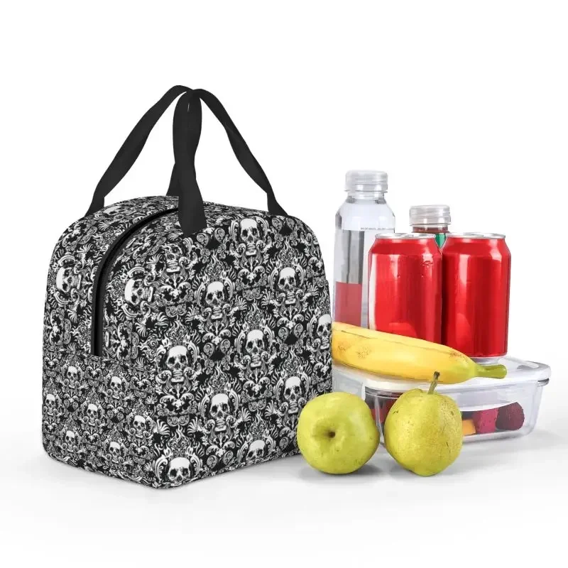 Хэллоуин викторианский костюм Готическая Дамасская сумка для ланча с черепом