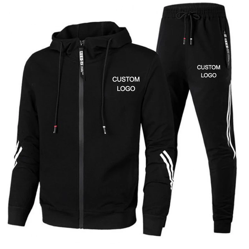 Custom Logo tracksuit men two piece set mens sweatsuits hoodie track pants fashion sport suits jogging set joggers sweat suits