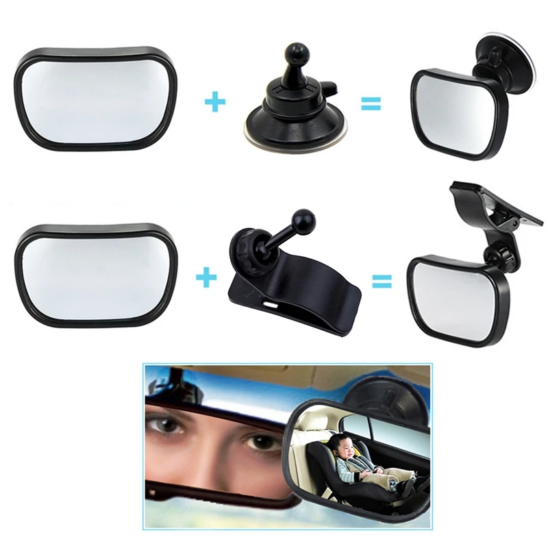 

2 in 1 Mini Safety Car Back Seat Baby View Mirror Adjustable Baby Rear Convex Mirror Car Baby Kids Monitor Car-styling