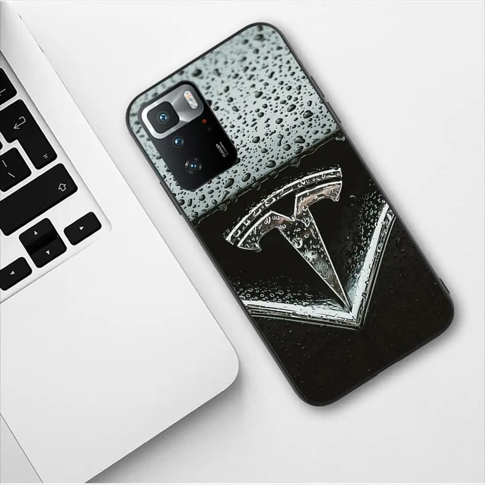 Tesla New Energy Car Black Phone Case For Redmi 9 9A 7A 10 8A 10A 8 Note 11 10S 7 11S Plus POCO X3 Pro Fashion Soft Phone Covers