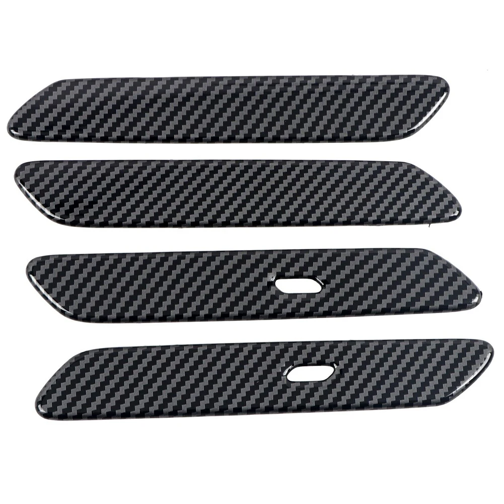 

Practical Car Interior Accessories Door Handle Cover Handle Cover Trim ABS Black Carbon Fiber Style Door Handle Cover Trim