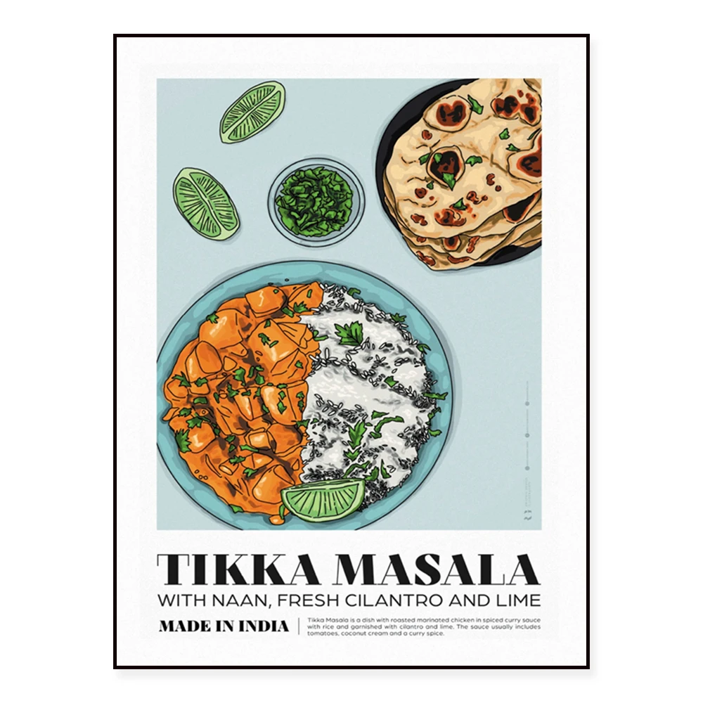 Фото Тако, японские суши, индийская тика-масала, французский клубничный тарт, иллюстрация для декора кухни в стиле гурме. №1