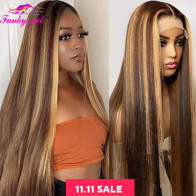 P4/27 Выделите полный фронтальный кружевной предварительно сорванный HD прозрачный