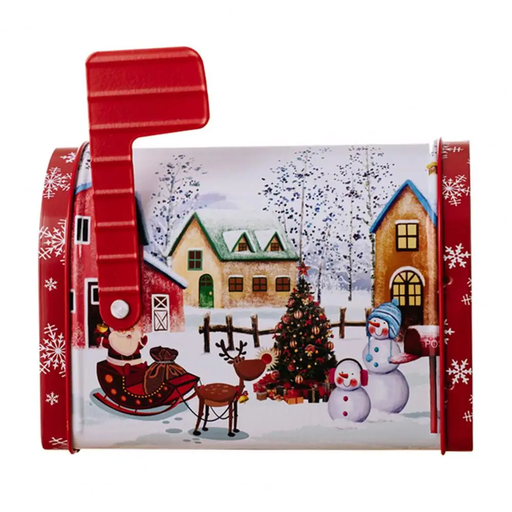 Festive Christmas Mailbox-shaped Ornament Box Create With Brilliant Color Xmas Decor Cookie Candy