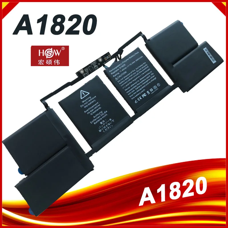Аккумулятор A1820 для Apple Macbook Pro 15 дюймов, A1707, конец 2016, Mid 2017