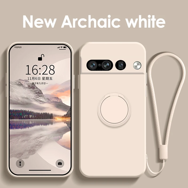 liquid silicone case for google pixel 7 pro case magnetic ring holder funda for googe pixel7 pixel 6 a pro coque protector cover