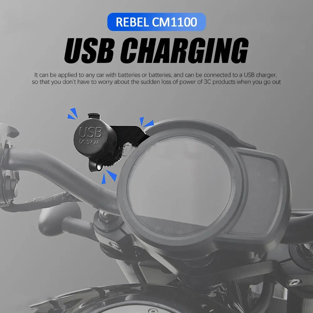 Черный водонепроницаемый двойной USB-адаптер для зарядки мотоцикла аксессуар