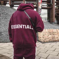 oversized essentials zipper hoodies fashion brand rubber letters zipper sweatshirts mens and womens cotton streetwear coat