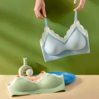 roseheart for women female blue green lace bralette wireless seamless one piece bra cup a b padded maiden bra underwear