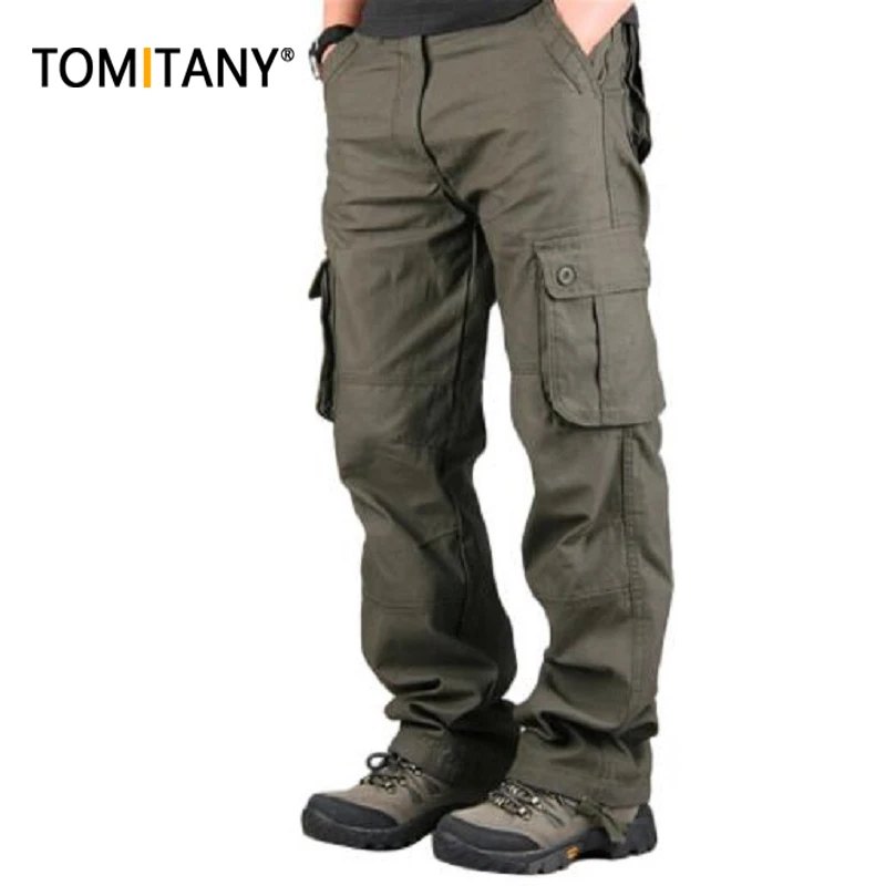 

Men's Cargo Pants Multi Pockets Military Style Tactical Pants Cotton Men's Outwear Straight Casual Trousers for Men Casual Pants