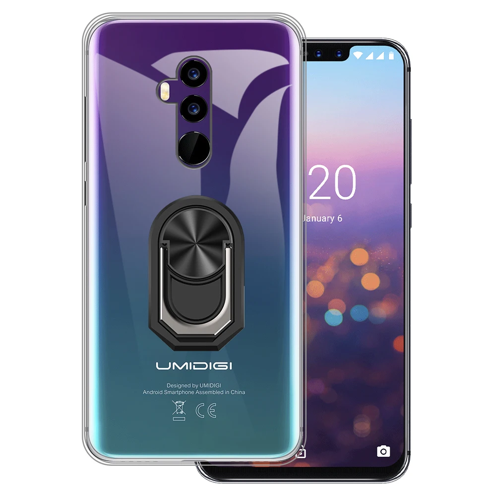 Роскошный ударопрочный кольцевой держатель для Umidigi Z2 Pro Чехол Мягкий