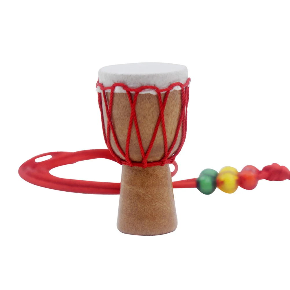 

Деревянный классический барабанщик Mini Djembe, ударное Африканское ожерелье, подарок для музыкального фаната, красная линия