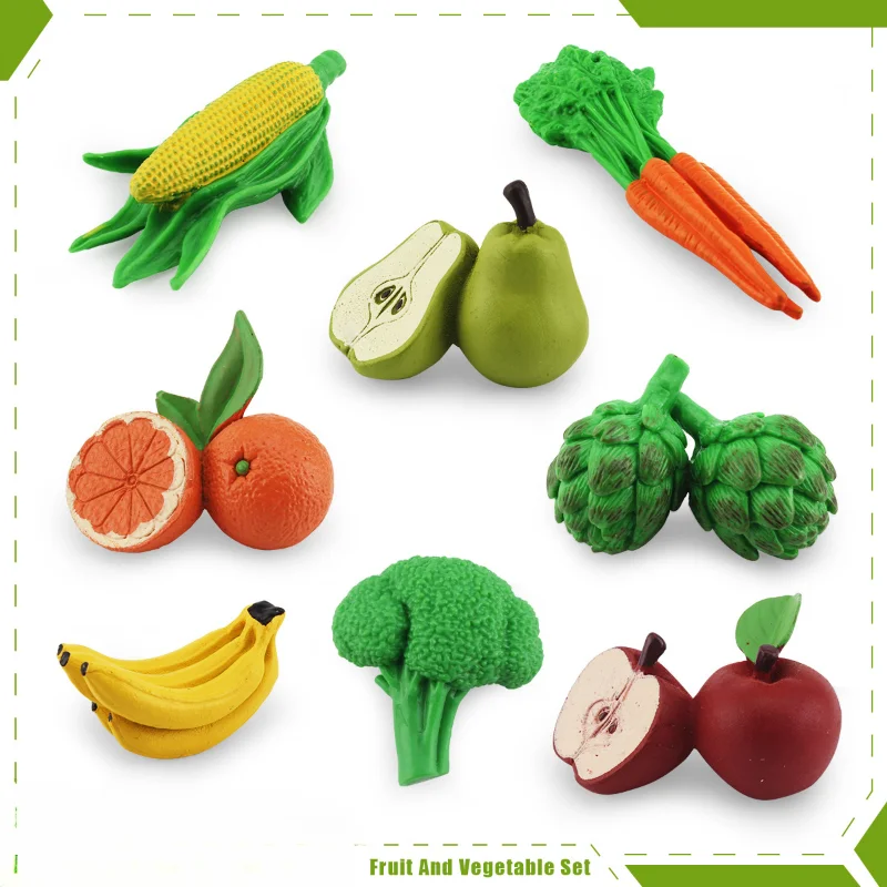 

Simulation Fruit and Vegetable Model Set Apple Banana Carrot Corn Early Education Montessori Kindergarten Teaching Aids Supplies