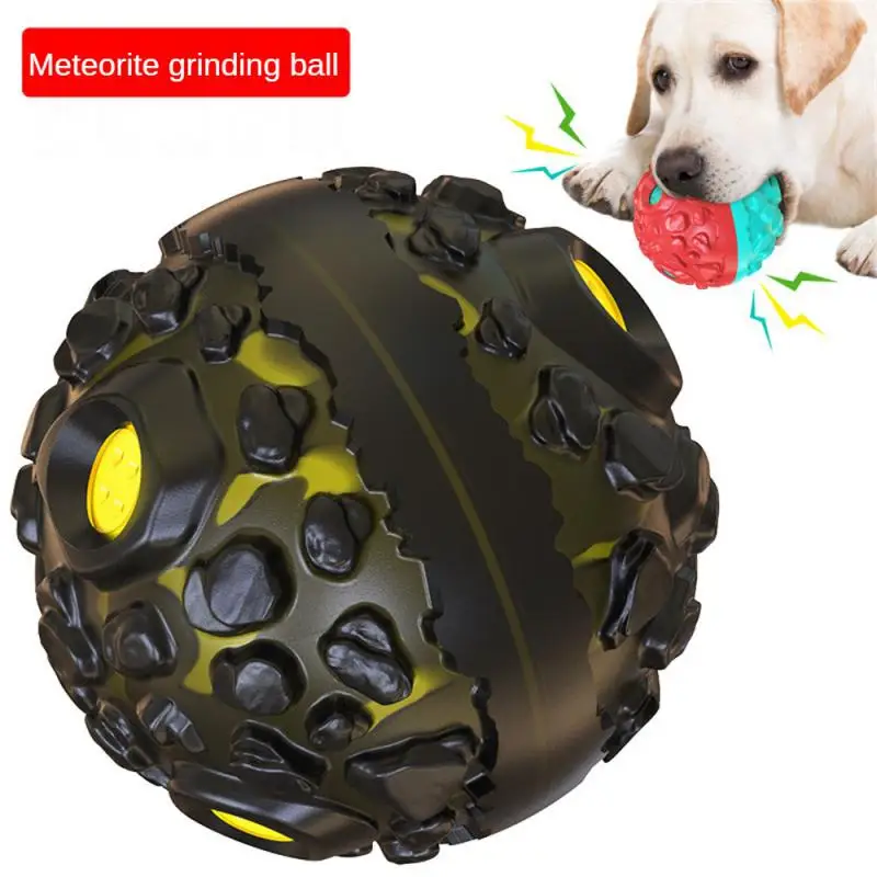 

Elastic Screaming Sound Ball Yellow Bouncy Ball Toy Teeth Cleaning Fun Voice Calculus Removal Pet Toy Meteorite Molar Ball Blue