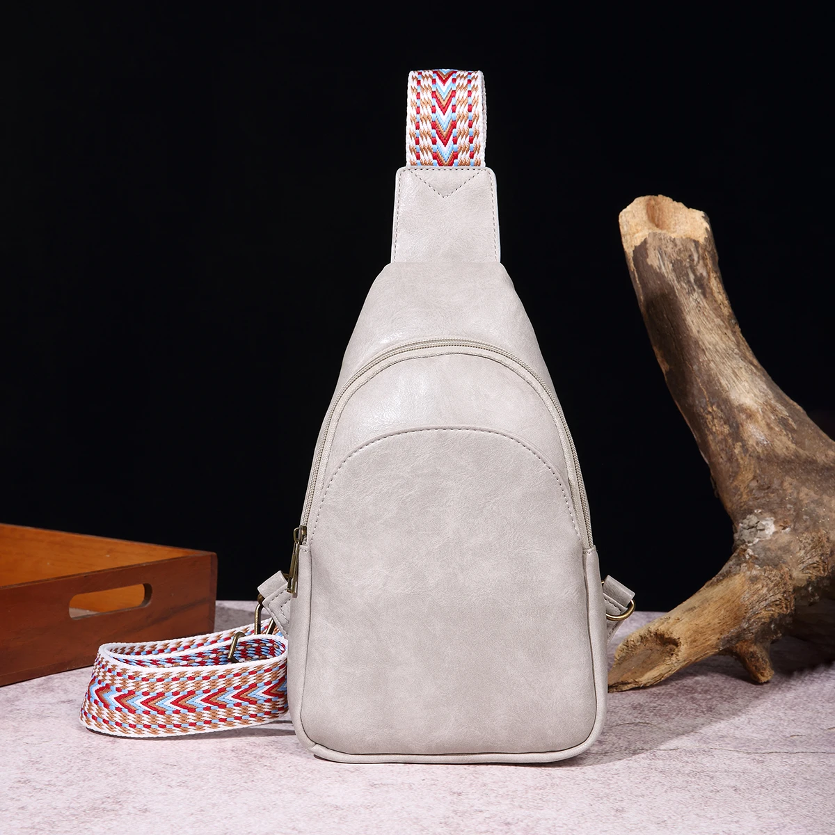 Винтажная Сумка На Ремне С Цветными Блоками Женская Через Плечо Ремешком Для