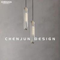 post modern light luxury crystal chandelier bedroom bedside copper restaurant bar nordic minimalism designer led lamp