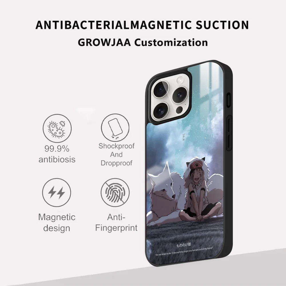 Чехол для телефона с изображением аниме P-Princess M-Mononoke iPhone 16 15 14 13 12 11 Pro Max Plus Mini новый