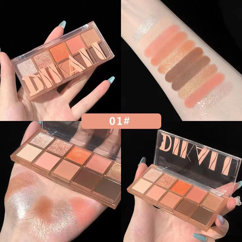 

10colors Eyeshadow Pearly Matte Earth Color Eyeshadow Palette Shiny Sequins Eye Shadow Female Makeup For Women Lasting Makeup