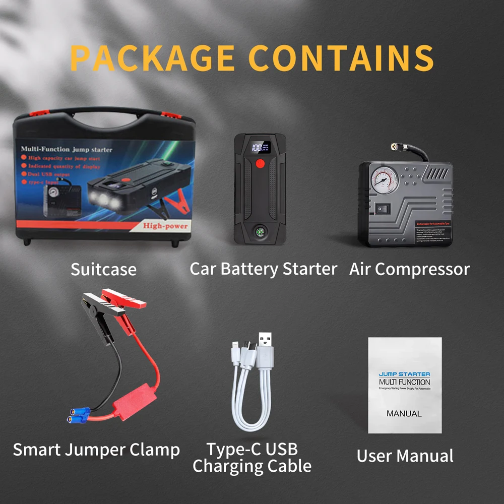 Пусковое устройство Автомобильное с воздушным компрессором 20000 мАч |