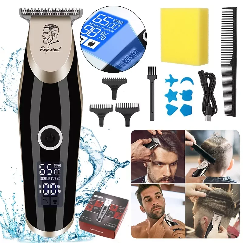 

2021 Hair Trimmer USB Rechargable Hair Clipper Cordless Hair Cutting Machine Shaving Machine Wireless Electric Razor Men Shaver