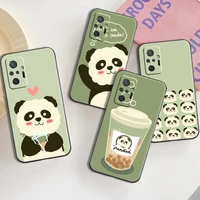 cartoon cute panda bear phone case for xiaomi redmi note 9 7 7a 9t 9a 9c 9s 9 8 pro 8t 8 2021 5g black funda soft coque back