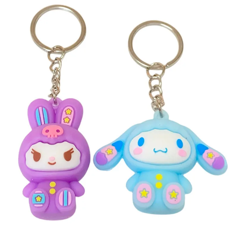 

Sanrio Cartoon figure Key chain Cute kuromi Melody anime figure image Bag clothing decoration keychain Kid holiday gifts